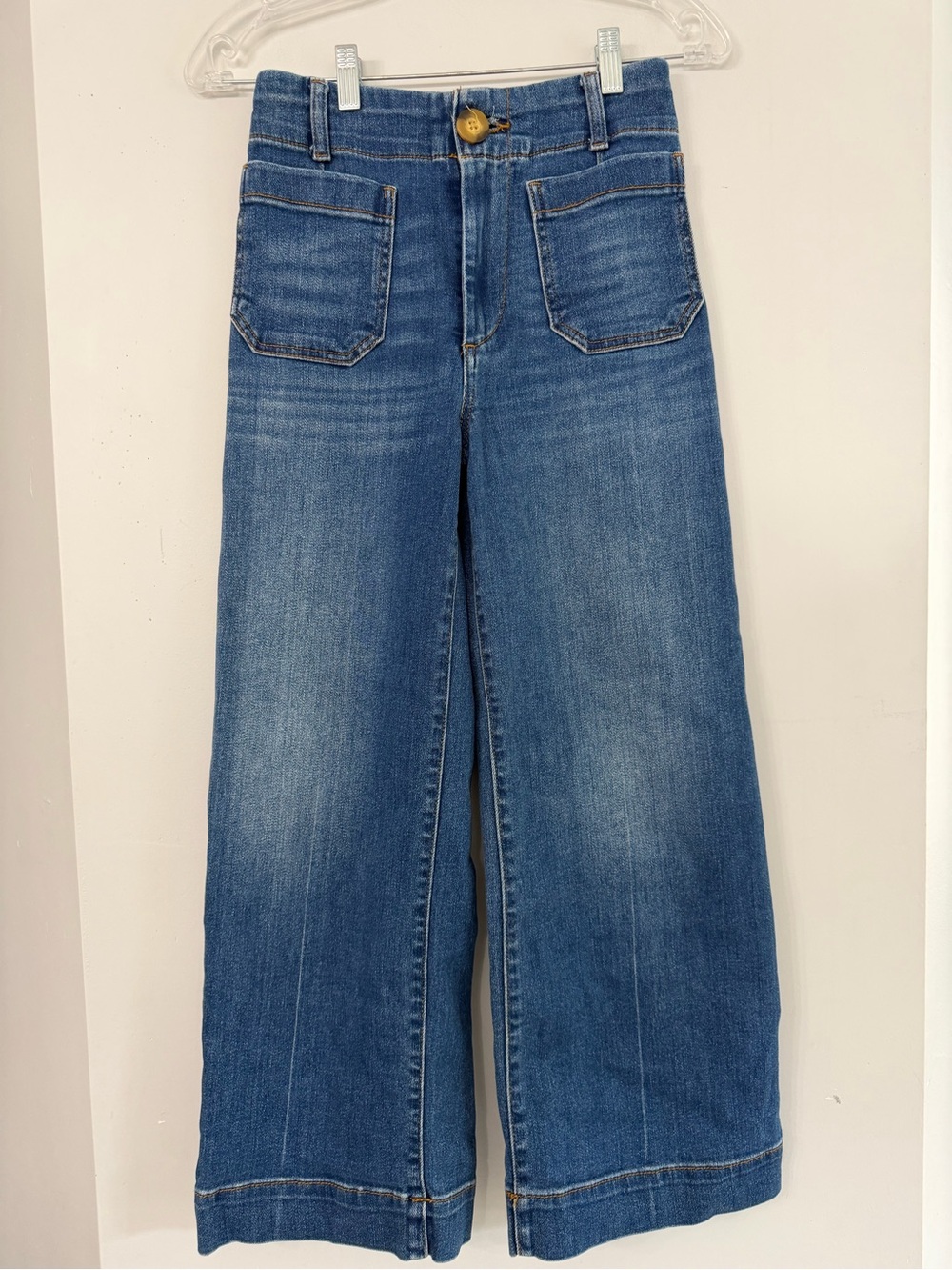 Maeve Anthropologie The Collette Women’s 25 Medium Wash Patch Pocket Crop Jeans